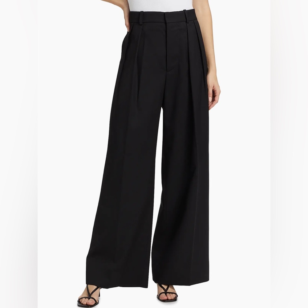 Jil Sander Soft Grey Wool and Silk Blend Wide Leg Pants High Waisted Pant NWOT